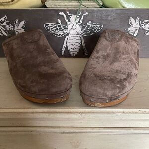 UGG Brown Suede Clogs